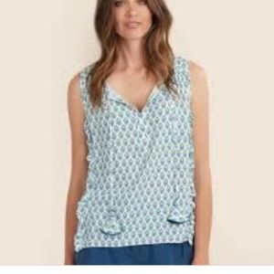 Hatley Paisley Medallion Tank Medium, White Blue Green